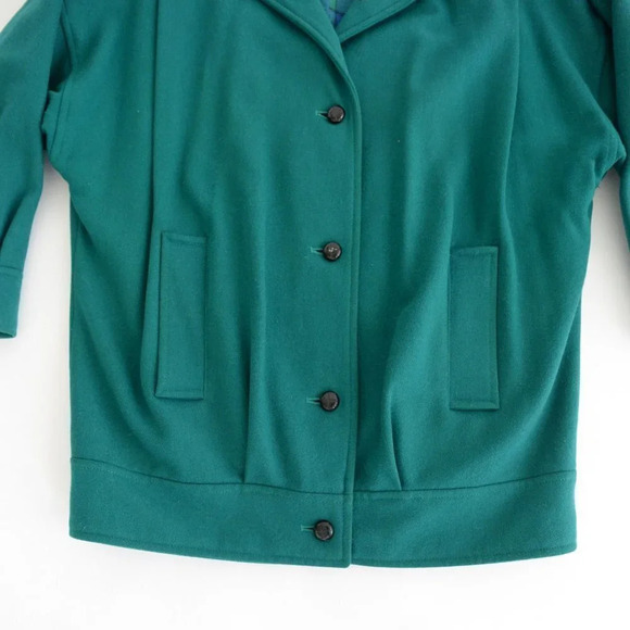 Vintage  J. Gallery Green 70% Wool Coat Size 5/6 - Picture 8 of 16